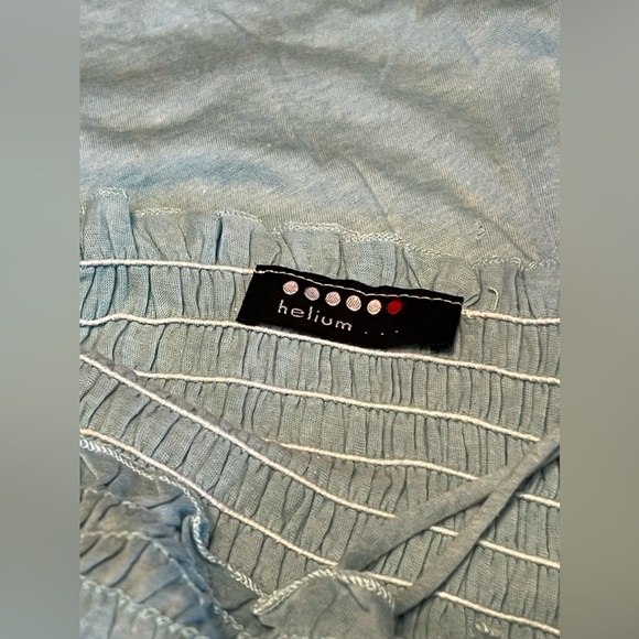 Vintage Helium Smocked Bodice Tube Top with Halter Straps and Flared Hem - Picture 7 of 8